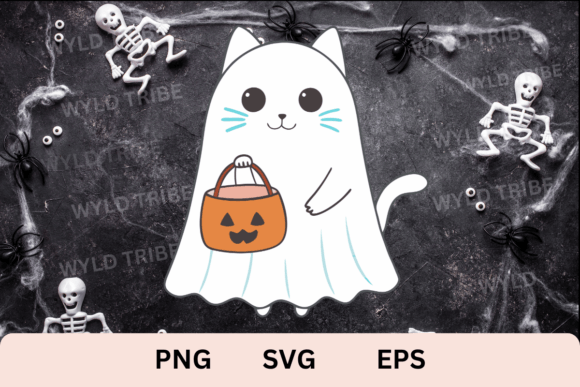 Cat Ghost with Pumpkin Halloween SVG Review