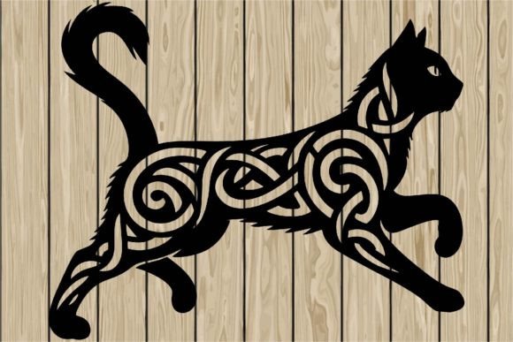 Cat Running Celtic Stencil SVG Review