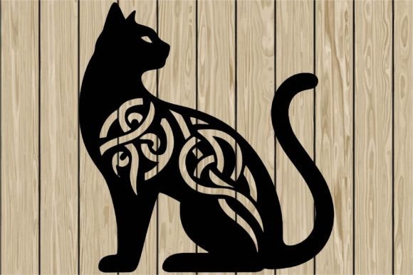 Cat Sitting Celtic Stencil SVG Review
