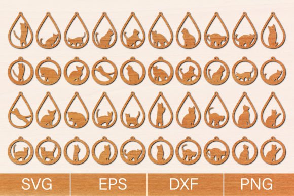Cat Wood Earrings SVG Bundle Review