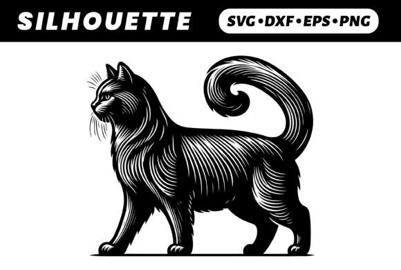 Elegant Black Cat Woodcut Style Embroidery Design Review