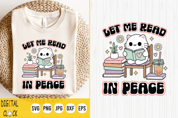 Et Me Read in Peace Cat Reading Book