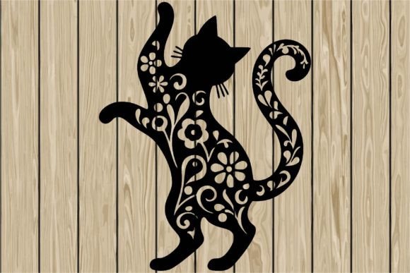 Floral Cat Dancer Stencil Silhouette SVG Review