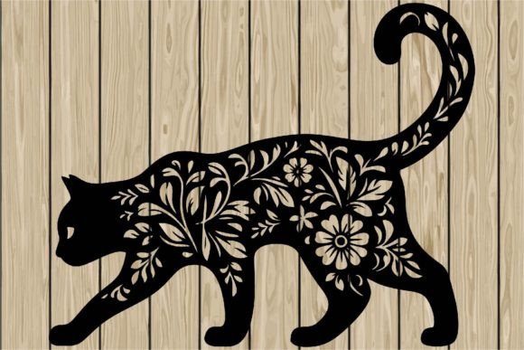 Floral Cat Hunting Stencil SVG Review