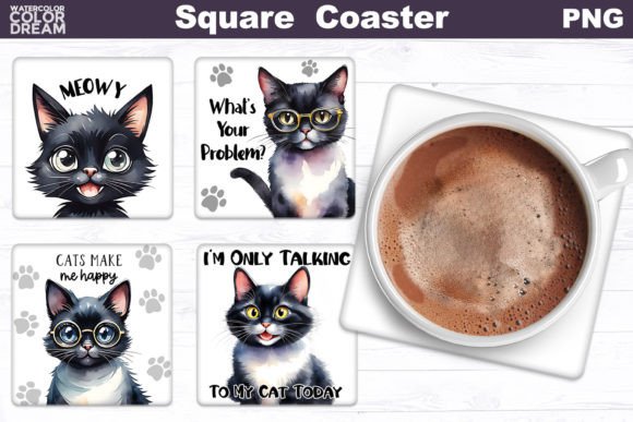 Funny Cat Square Coaster Embroidery Review