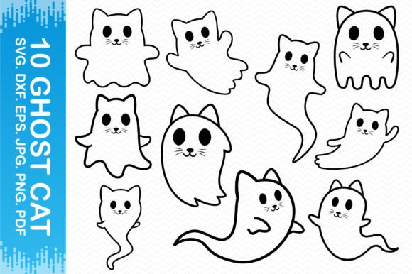 Ghost Cat Clipart Review for Embroidery Projects