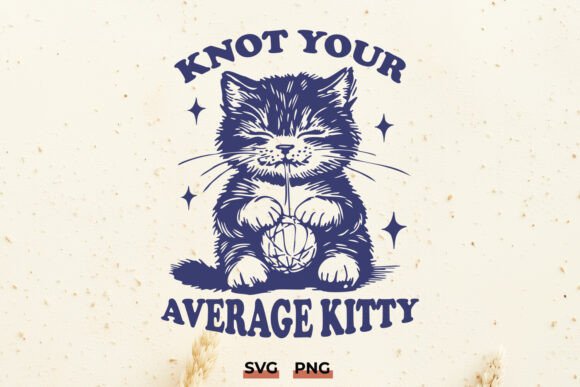 Knot Your Average Kitty SVG PNG Design Review