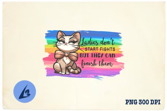 Ladies Don t Start Fight Cute Cat PNG